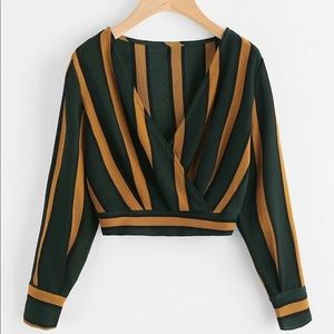 NWOT SheIn striped crop top